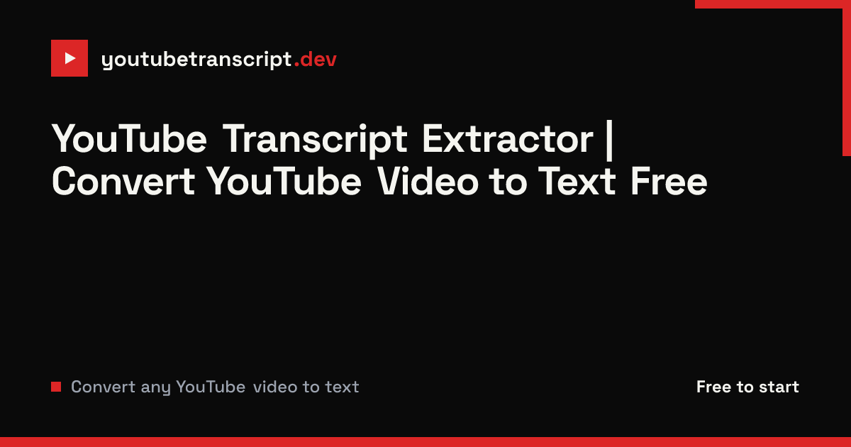 Youtube Transcript Dev | Extract & Download Video Transcripts — official preview image